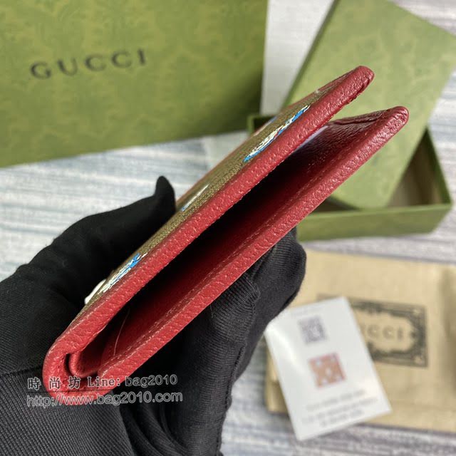 Gucci顶级男女包包 古驰哆啦A梦双折短夹钱包 Gucci翻盖零钱包 647802  gdj1606